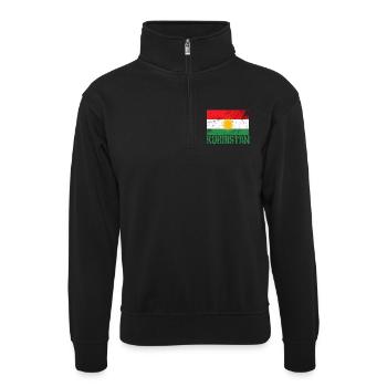 Kurdisches Friedenssymbol mit Kurdistan Kurden  - Unisex Pullover mit Zip-Kragen - Schwarz - Vorne