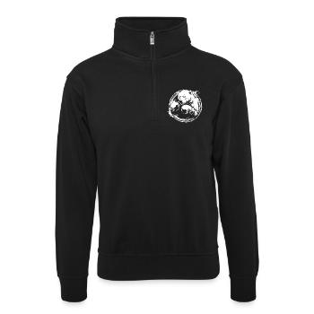 Eisbär Polar Bär Boxer Boxen MMA - Unisex Pullover mit Zip-Kragen - Schwarz - Vorne