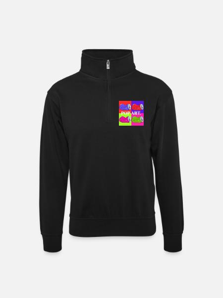 Pop Art Cola Dosen Design - Unisex sweater with zip collar - black