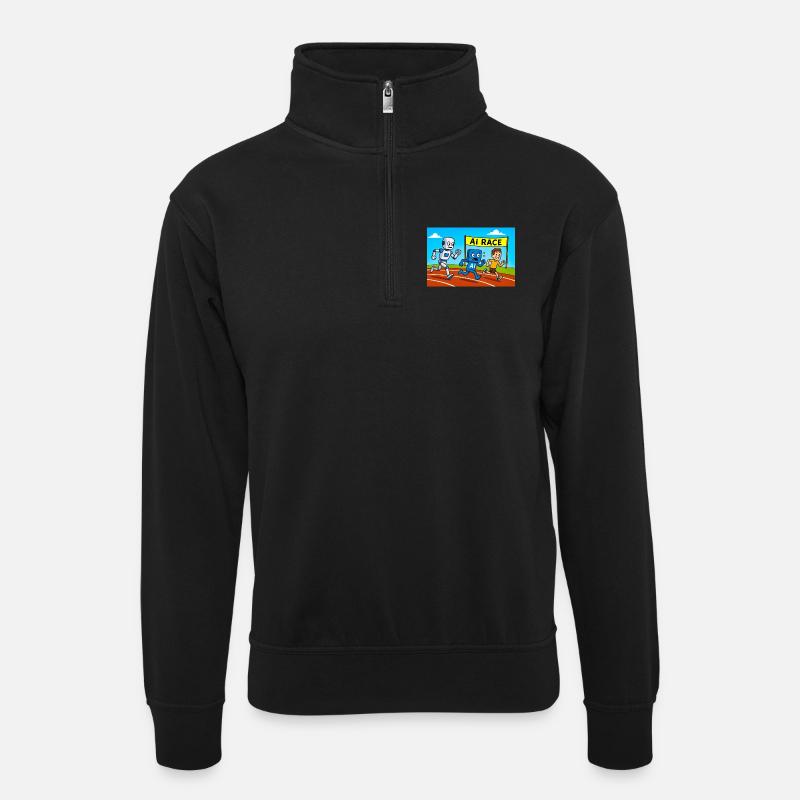 IA course course dessin animé - Sweat col montant zippé unisexe - noir