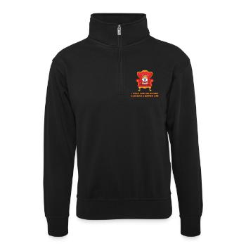 I work hard so my dog can have a better life - Unisex sweater with zip collar - black - Front