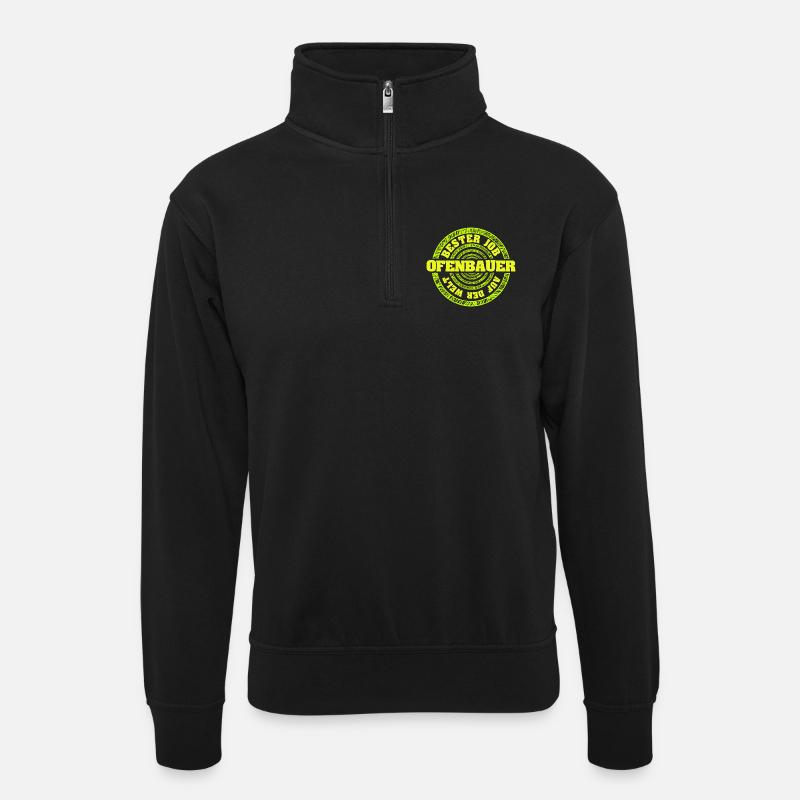Ofenbauer als Job - Unisex Pullover mit Zip-Kragen - Schwarz