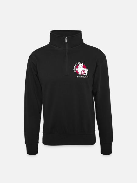Bornholm - Unisex Pullover mit Zip-Kragen - Schwarz