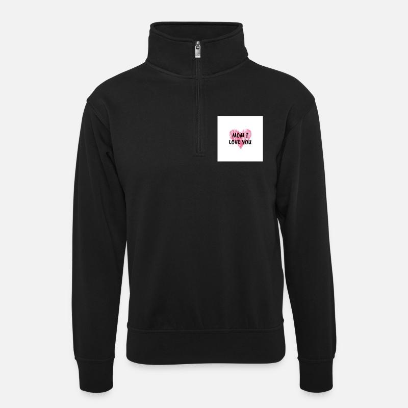 Maman, je t’aime - Sweat col montant zippé unisexe - noir