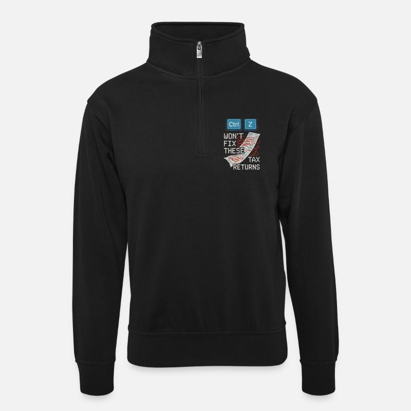 Buchhaltungsstudent Cpa Im Training Excel -witze - Unisex Pullover mit Zip-Kragen - Schwarz