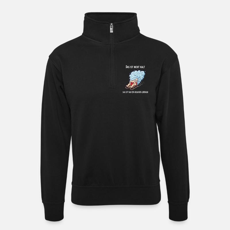 A little bit alive - Unisex sweater with zip collar - black