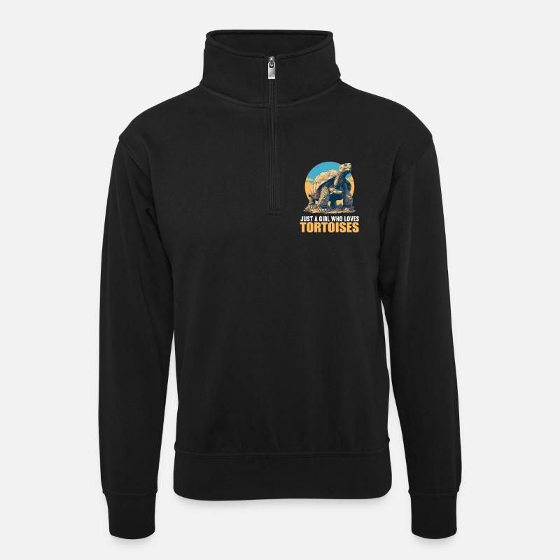 Landschildkröten Landschildkröte - Unisex Pullover mit Zip-Kragen - Schwarz