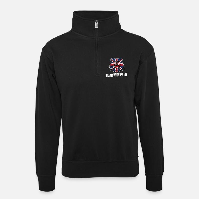 British pride - Unisex sweater with zip collar - black