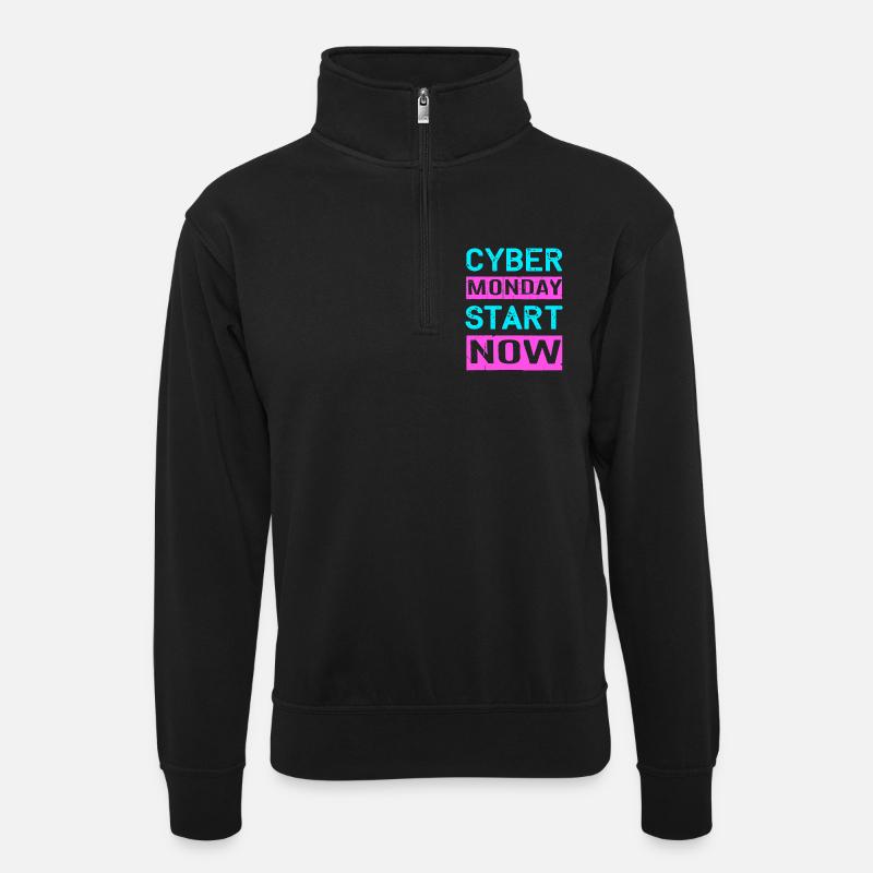 Virée shopping du Cyber Monday - Sweat col montant zippé unisexe - noir
