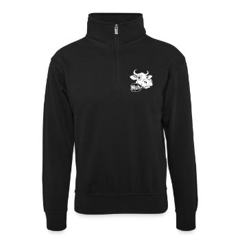 Moo vache dessin animé dire - Sweat col montant zippé unisexe - noir - Devant