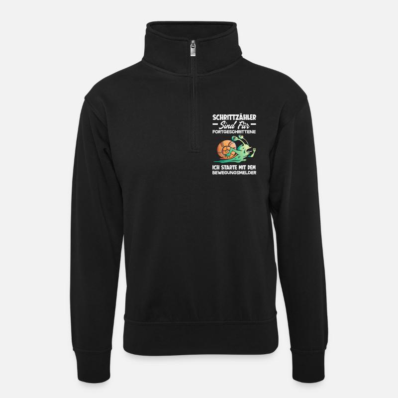 Podomètre? J’utilise le détecteur de mouvement - Sweat col montant zippé unisexe - noir