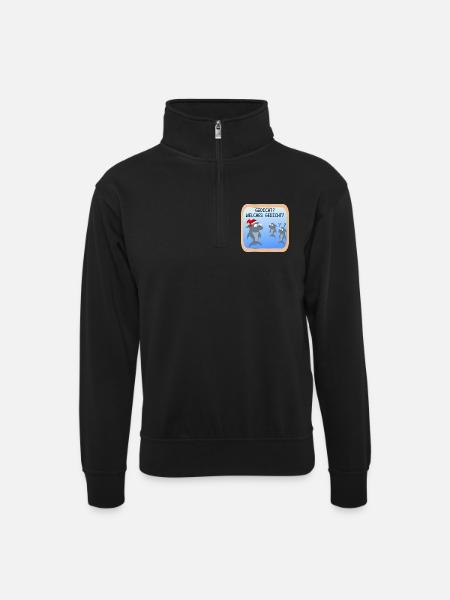 WEIHNACHTEN TRADITION WEIHNACHTSGEDICHTE - Unisex Pullover mit Zip-Kragen - Schwarz