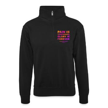MARATHION BERLIN FINISHER 2025 - Unisex Pullover mit Zip-Kragen - Schwarz - Vorne