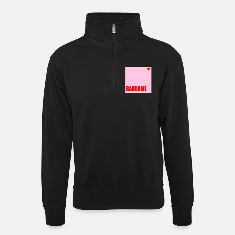 CLIENT BAUDAME HAUSBAU HERZ - Unisex sweater with zip collar - black
