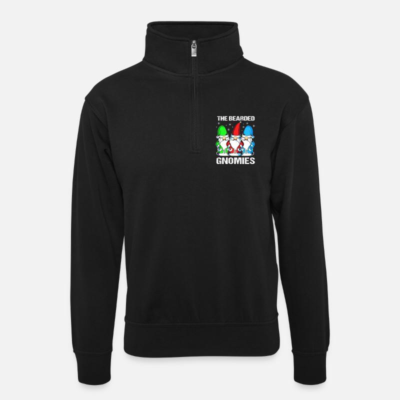 Gnome Bart - Sweat col montant zippé unisexe - noir