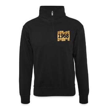 Gold 1968 - Unisex sweater with zip collar - black - Front