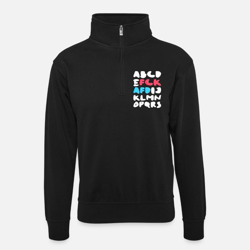 FCK AFD | Political Statement Design - Unisex sweater with zip collar - black