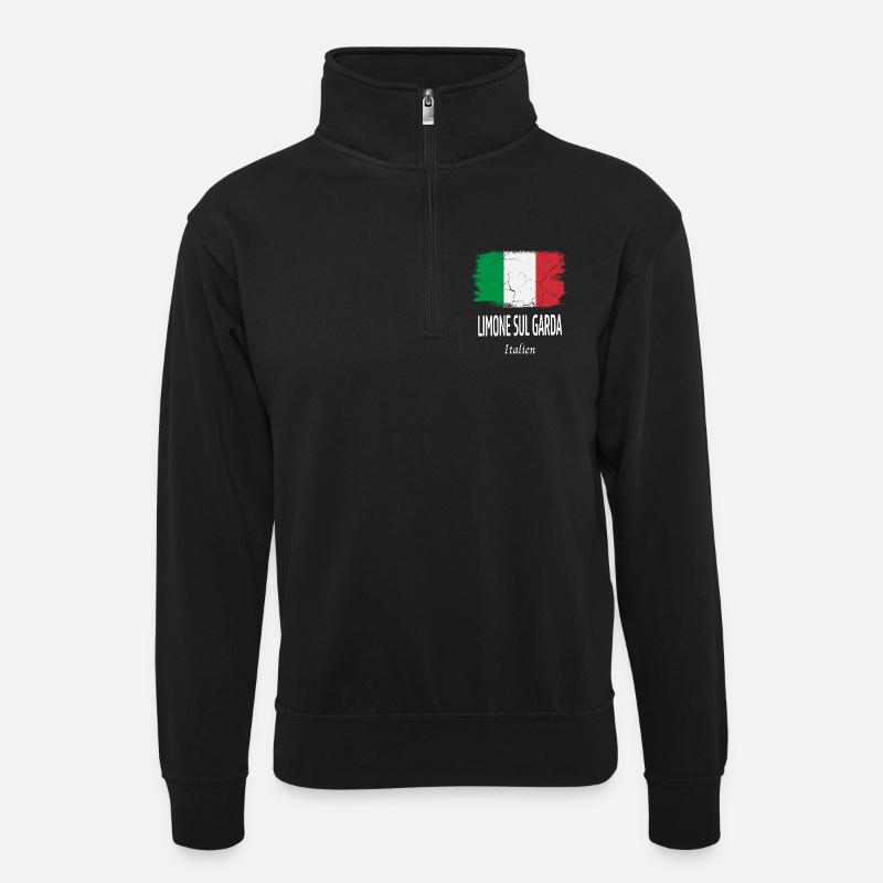 Limone sul Garda - Unisex Pullover mit Zip-Kragen - Schwarz