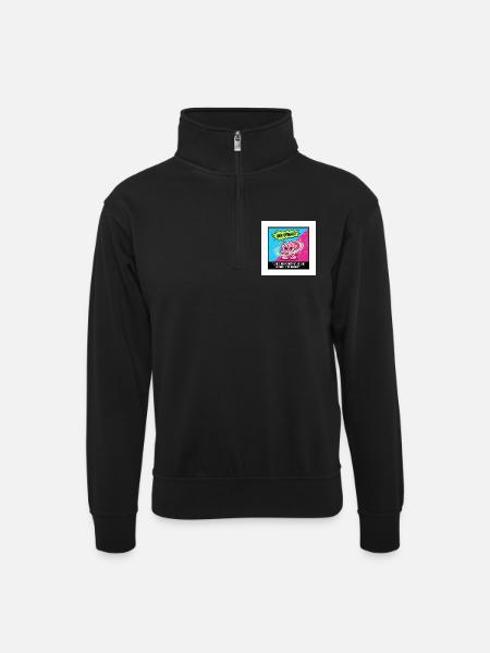 Geniale Idee Brain Pop - Unisex Pullover mit Zip-Kragen - Schwarz