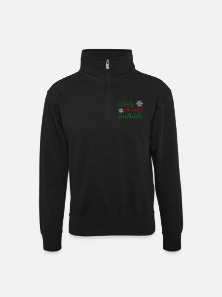 Baby it's cold outside - Unisex sweater with zip collar - black