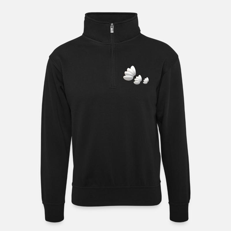 Flying Feathers... - Unisex sweater with zip collar - black