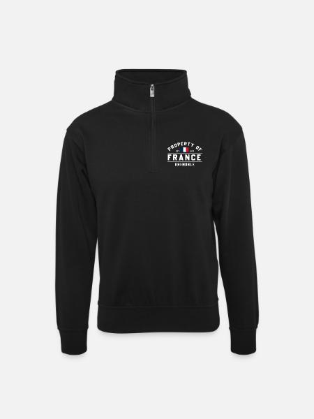 French Real Estate Grenoble - Unisex sweater with zip collar - black
