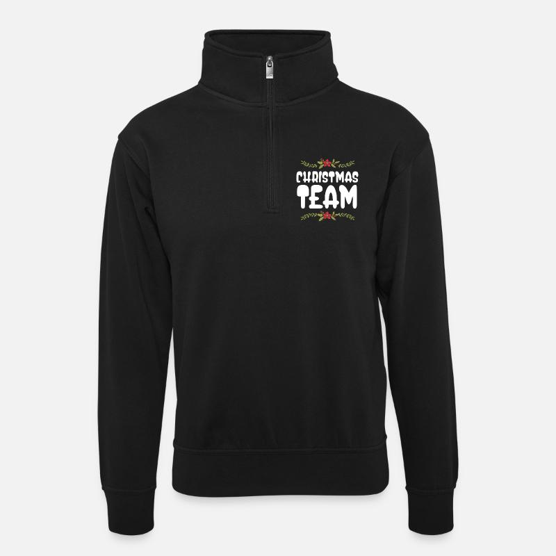 Noël de l’équipe Weihnachten - Sweat col montant zippé unisexe - noir