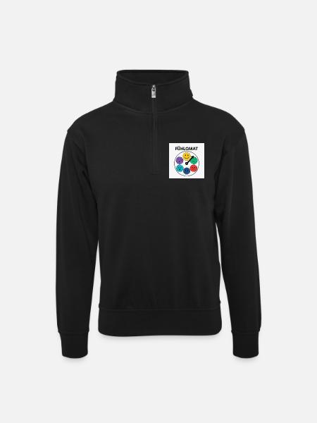 Feelomat Mood Clock - Unisex sweater with zip collar - black