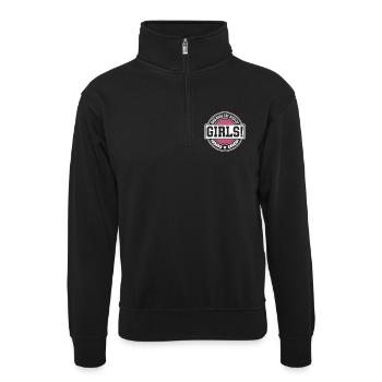 Frauen Power Who Runs The World Girls Power Girl - Unisex Pullover mit Zip-Kragen - Schwarz - Vorne
