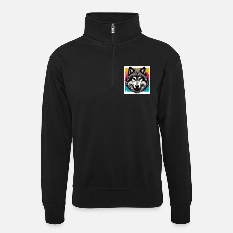 Loup - Sweat col montant zippé unisexe - noir