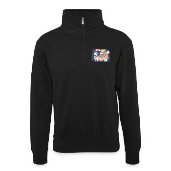 Mexiko - Unisex Pullover mit Zip-Kragen - Schwarz - Vorne