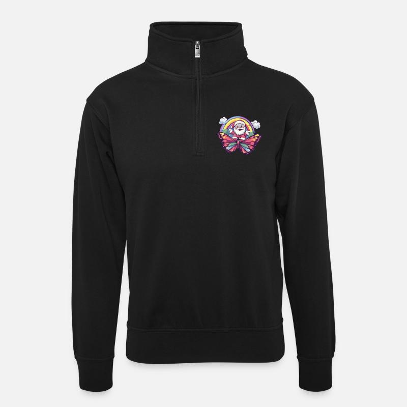 Noël Papillon Noël - Sweat col montant zippé unisexe - noir