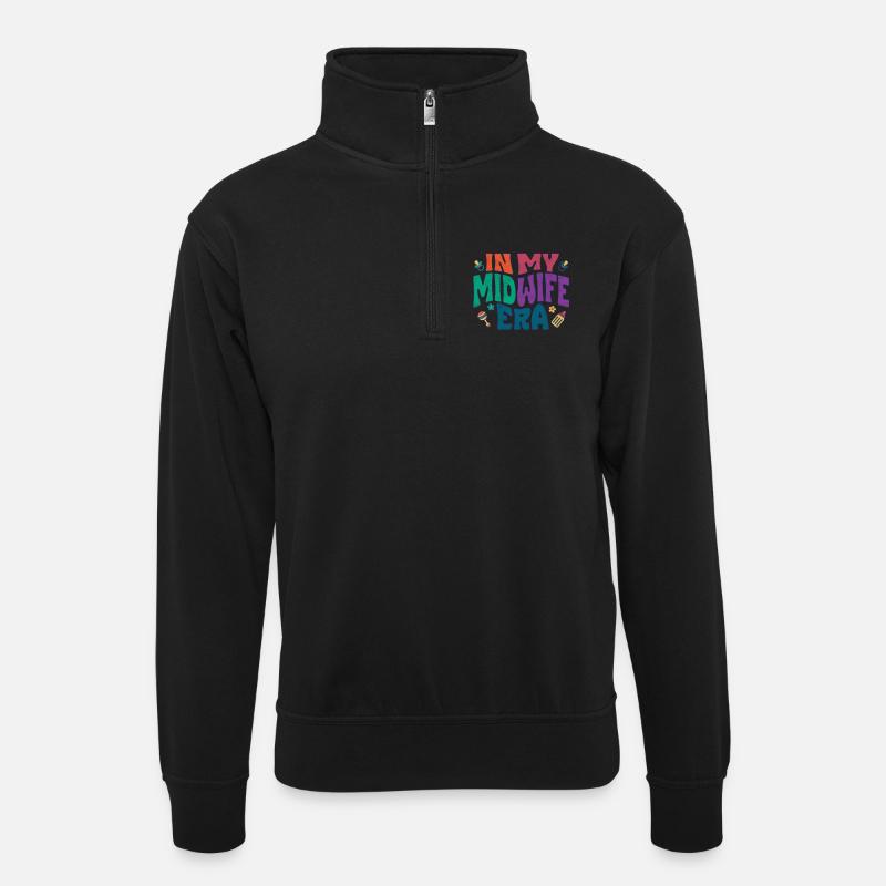 À mon époque de sage-femme - Sweat col montant zippé unisexe - noir