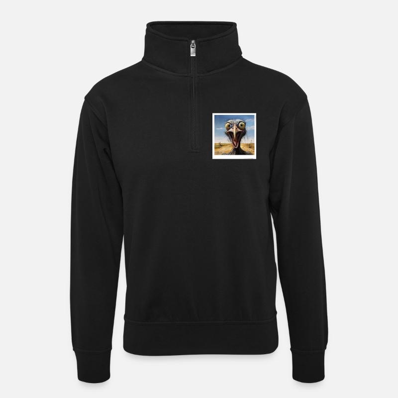 Bouquet hurlant dans le désert - Sweat col montant zippé unisexe - noir