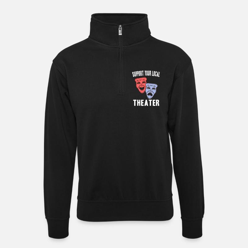 Theatre Actor Gift Ideas - Unisex sweater with zip collar - black