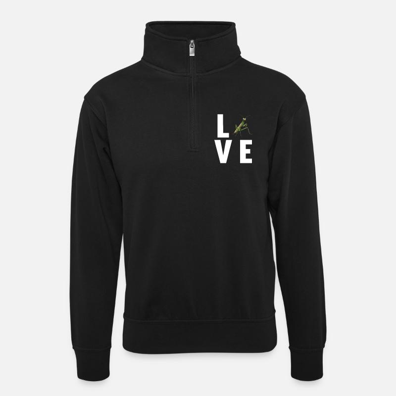 Gottesanbeterinnen Gottesanbeterin - Unisex Pullover mit Zip-Kragen - Schwarz