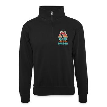 Bääm Grand Frère Dab Enfants Drôles Frères et Sœurs - Sweat col montant zippé unisexe - noir - Devant