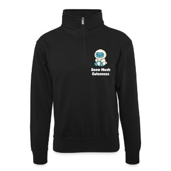 Ours des neiges câlin en costume duveteux - Sweat col montant zippé unisexe - noir - Devant