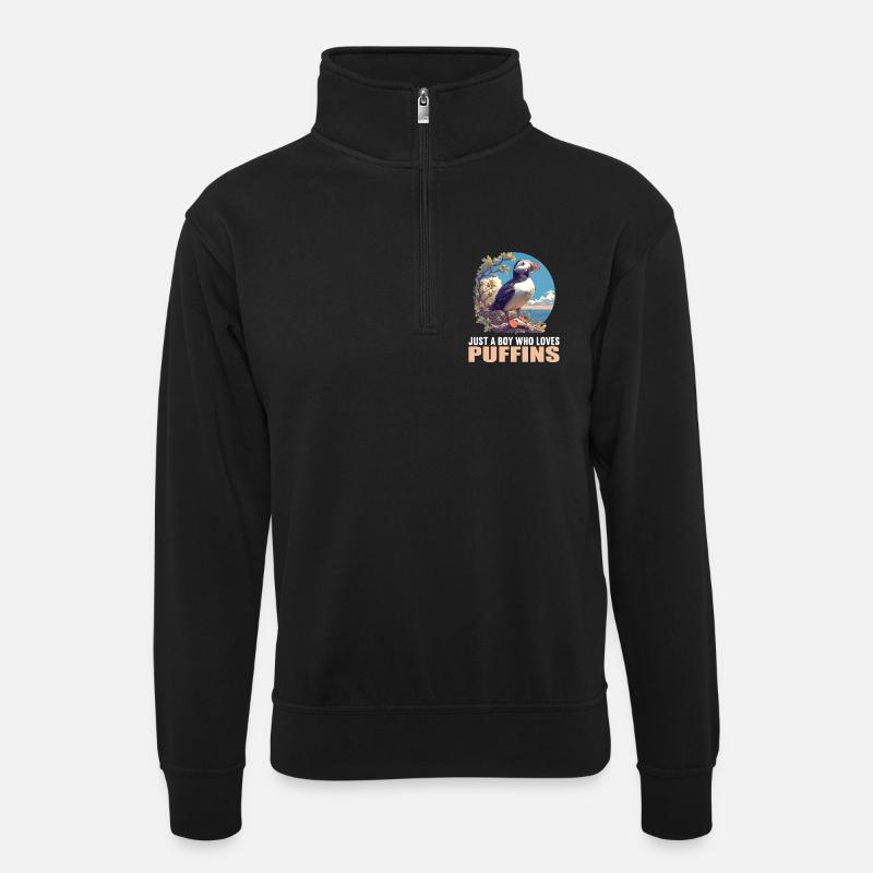 Macareux Papageientaucher - Sweat col montant zippé unisexe - noir
