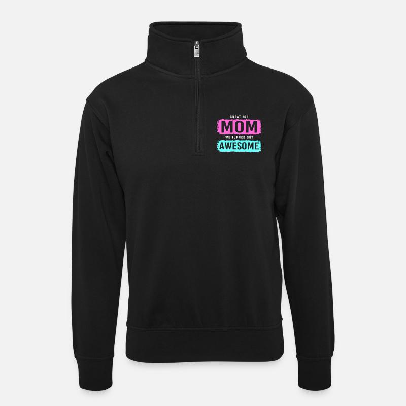 Maman célibataire Maman célibataire Maman célibataire - Sweat col montant zippé unisexe - noir