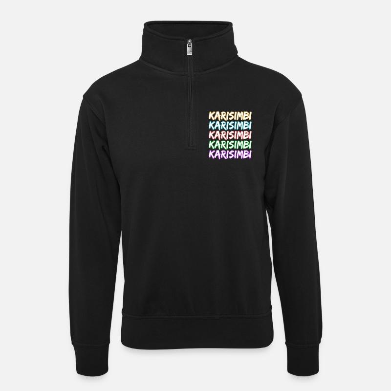 Geschenk für Karisimbi - Unisex Pullover mit Zip-Kragen - Schwarz