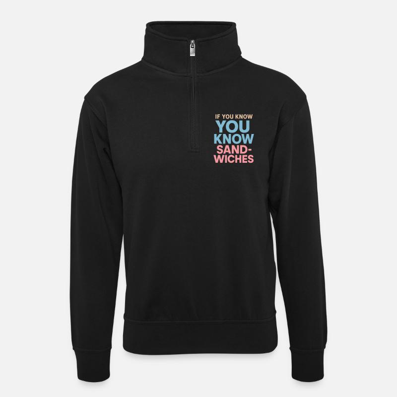 Eis-sandwich-liebhaber Sommerdessert - Unisex Pullover mit Zip-Kragen - Schwarz