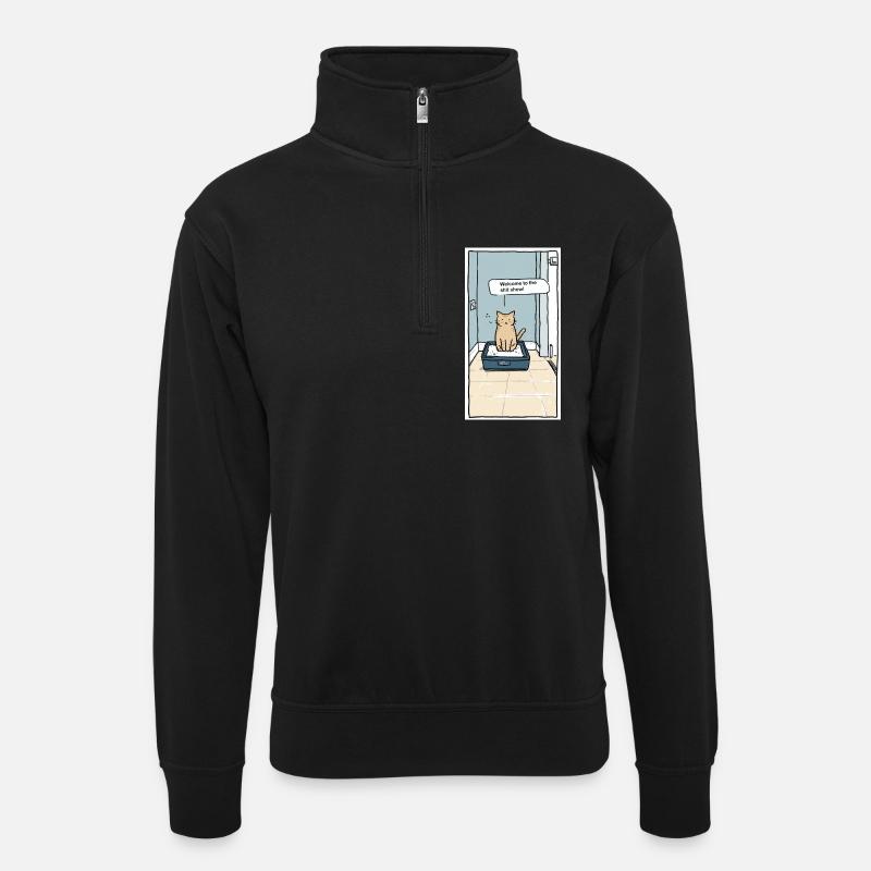 Humour de circonstance de litière - Sweat col montant zippé unisexe - noir