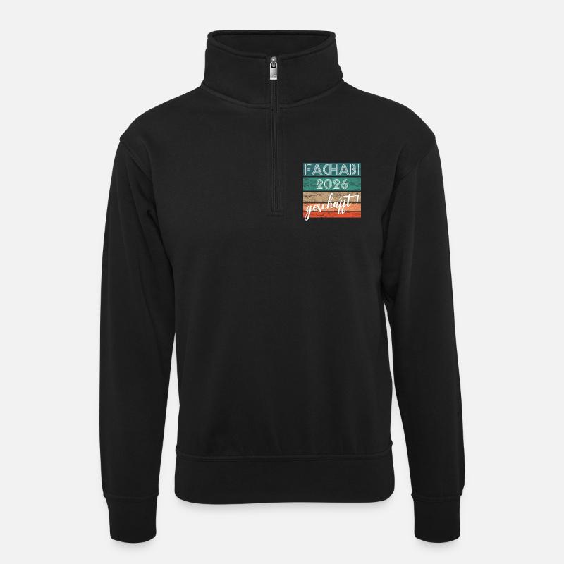 Fachabitur Fachabi 2026 geschafft Schulabschluss - Unisex Pullover mit Zip-Kragen - Schwarz