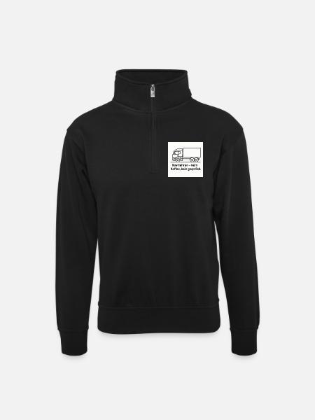 Truck Driver No Coffee No Talk - Unisex sweater with zip collar - black