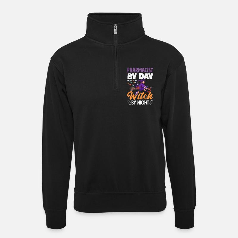 Apotheker Pharmazeutisch-technischer - Unisex Pullover mit Zip-Kragen - Schwarz