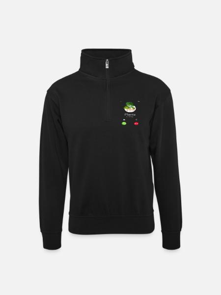 Plants Are Calling Plant Lover - Unisex sweater with zip collar - black