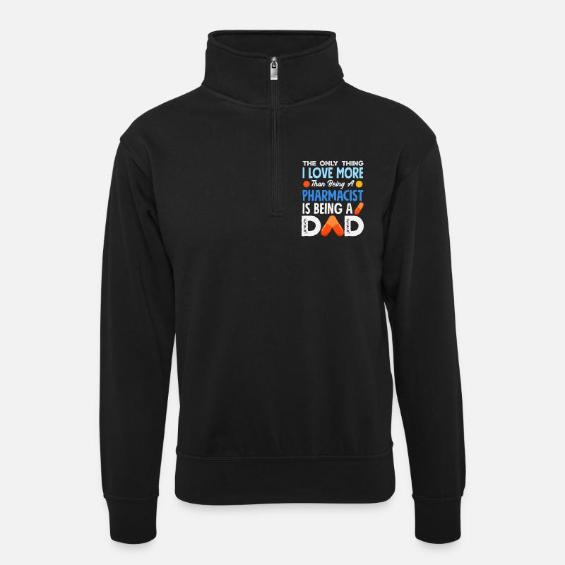 Apotheker Pharmazeutisch-technischer - Unisex Pullover mit Zip-Kragen - Schwarz