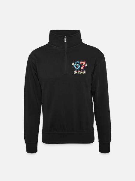 US Flag 67 Memes Six Seven - Unisex sweater with zip collar - black