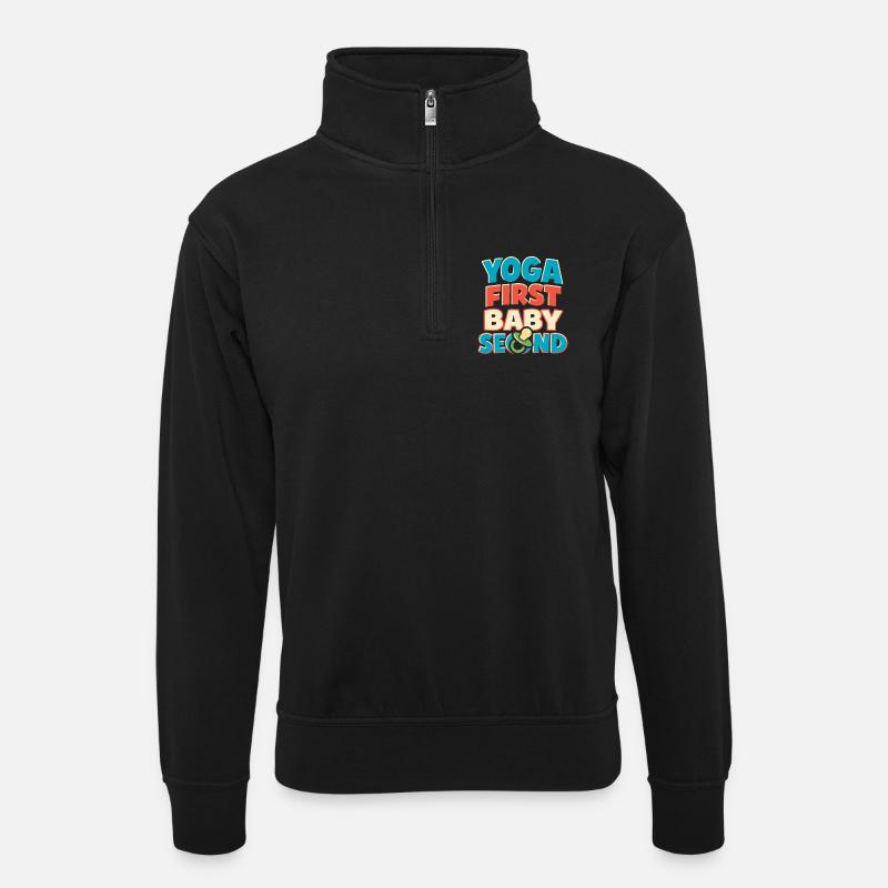 Mère enceinte de yoga prénatal - Sweat col montant zippé unisexe - noir